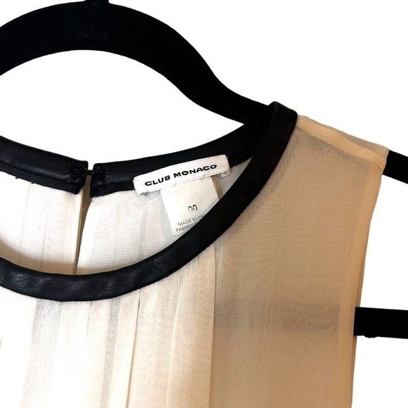 Club Monaco Silk Chiffon Pleated Sleeveless Crew Neck One Piece Jumpsuit - Picture 9 of 13